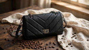 DEANIQUE 005 -The Rue Flap Bag DEANIQUE Noir flap bag first layer cowhide horizontal square shape quiet luxury