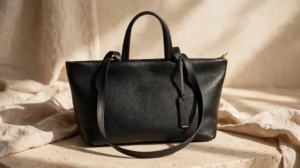DEANIQUE Black Leather Tote with Shoulder Strap Affordable Luxury for Women